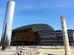 A view on  The Wales Millenium Centre from Roald Dahl Plass
